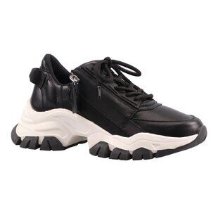 Kenneth Cole New York Nikos Chunky Lace-Up Black & White Sneakers Women US 10